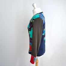 Load image into Gallery viewer, Desigual Long Sleeve Top Art Print Size Large Boho Graphic Tee Turquoise Knit