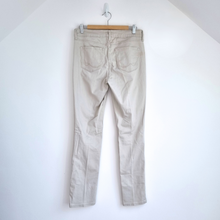 Load image into Gallery viewer, NYDJ Skinny Jeans Beige UK 12 Cream Mid Rise Stretch Slimming Trousers Repair
