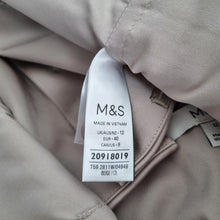 Load image into Gallery viewer, Marks & Spencer Satin Crop Top Tailored Size 12 Beige Button Down Party Chic
