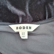 Load image into Gallery viewer, Boden Velvet Blouse Top Black 3/4 Sleeves Stretch T-shirt Party Plus Size 18