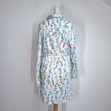Load image into Gallery viewer, Laura Ashley Dressing Gown XL Floral Print Belted Robe Cotton Blend White Pocket