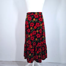 Load image into Gallery viewer, Seasalt Cornwall Velvet Skirt UK 20 Wildflower Print Maxi Black Red Christmas