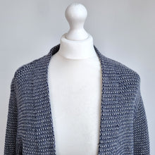Load image into Gallery viewer, Seasalt Cornwall Cardigan Wool Blend Granary Open Blue Pockets Longline Size 10
