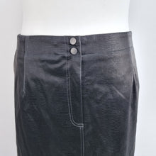 Load image into Gallery viewer, Oliver Bonas Mini Skirt Size 18 NEW Black Faux Snake Leather Pockets Lined Party