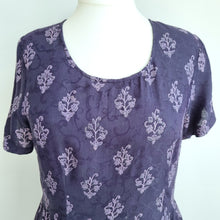 Load image into Gallery viewer, Vintage Monsoon Maxi Dress Pockets Jacquard Block Print Boho Navy Paisley Sz 16