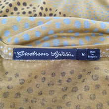 Load image into Gallery viewer, Gudrun Sjoden Dress Midi Maxi Pockets Jersey Lagenlook Mustard Striped Medium