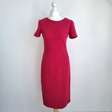 Load image into Gallery viewer, Boden Dress Shift Work Berry Pink Knee Low Back Ribbed Lined Sheath 12 Long
