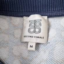 Load image into Gallery viewer, Second Female Sweatshirt Leopard Print Puff Sleeves Navy Pink Top Cotton Medium