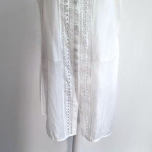 Load image into Gallery viewer, Mint Velvet Sleeveless Shirt 8 White Tunic Broderie Anglaise Silk Cotton Lined