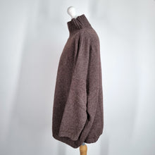 Load image into Gallery viewer, Ochre Jumper Cashmere Lambswool Brown Roll Neck One Size Knit Nepal Oversized
