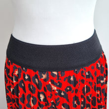 Load image into Gallery viewer, Made in Italy Skirt Pleated Leopard Print Maxi Red Elasticated Waist Fits 6 8 10