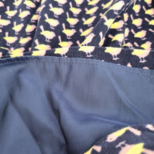 Load image into Gallery viewer, Boden Corduroy Dress Birds Print A Line Above Knee Navy Pockets Lined 12 Long