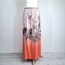Load image into Gallery viewer, Mint Velvet Maxi Skirt Meadow Print Brown Coral Pleated Lined Party Viscose 12