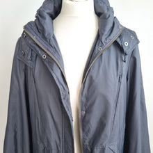 Load image into Gallery viewer, M&S Lightweight Hooded Raincoat Jacket Medium Navy Blue Removable Parka Pockets