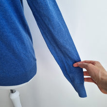 Load image into Gallery viewer, Paul James Cotton Roll Neck Jumper Women’s Small Blue Turtleneck Fine Knit