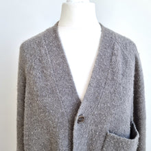 Load image into Gallery viewer, ARKET Wool Alpaca Cardigan Small Grey Oversized Button Front Chunky Knit Pocket