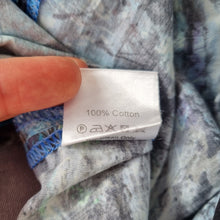 Load image into Gallery viewer, Bombshell by Katya Wildman Dress Liberty Fabric Blue Cocktail Pencil Print 8 10