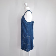 Load image into Gallery viewer, Fat Face Denim Dress Pinafore Dungaree Pockets Mini Crisscross Jeans Casual 8