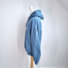 Load image into Gallery viewer, Howies Hoodie Blue Oversized Medium Organic Cotton Logo Pullover Sweatshirt