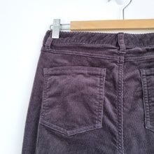 Load image into Gallery viewer, The White Company Corduroy Trousers UK 8 Dark Grey Slim Leg Ankle Zip Jeans