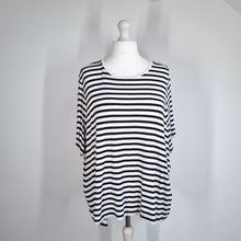 Load image into Gallery viewer, Bundle 2 Striped T-shirts UK 24 Black White M&S Next Cotton Breton Short Sleeves