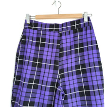 Load image into Gallery viewer, Nasty Gal Tartan Trousers Purple Plaid Pants Cigarette Punk Check High Rise 8