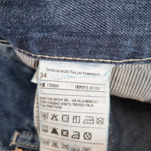 Load image into Gallery viewer, United Colors of Benetton Jeans Relaxed Fit Carpenter Elastic Waist Blue W34
