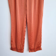 Load image into Gallery viewer, Joseph Satin Trousers Pleated Dress Pants Orange Dean Liquid Work UK 6 EU 34
