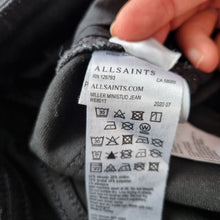 Load image into Gallery viewer, AllSaints Studded Black Jeans Miller Coated Waxed Skinny Grunge Cropped W 28
