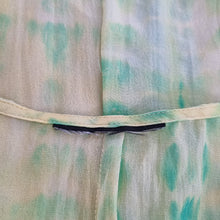 Load image into Gallery viewer, Warehouse 100% Silk Top Tunic Medium Tie-Dye Yellow Green Blouse Beach Coverup