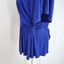 Load image into Gallery viewer, Phase Eight Peplum Blouse UK 18 Royal Blue Ruched Stretch Top Smart Casual Work