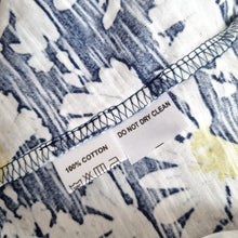 Load image into Gallery viewer, Adini Floral Maxi Dress Size Medium Navy White Yellow Cotton Sleeveless Summer