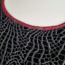 Load image into Gallery viewer, Vintage Canda Velvet Dress Cobweb Black Goth Halloween C&A Party Pencil UK 10