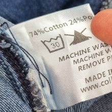 Load image into Gallery viewer, Collectif Denim Skirt Suspenders Pencil High Rise Dark Blue Retro Pinup 16 XL