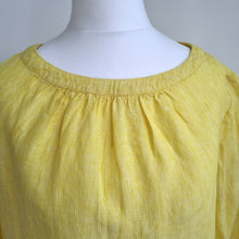 Load image into Gallery viewer, Boden Top 100% Linen Yellow UK 8 Blouse Button Down Back 3/4 Sleeves Work Casual