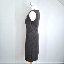 Load image into Gallery viewer, Jasper Conran Shift Dress Grey Textured UK 12 Sleeveless Work Office Tweed