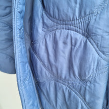 Load image into Gallery viewer, M&S Per Una Coat Puffer Belted Blue Quilted Longline Pockets Lined Nylon Size 10