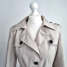 Load image into Gallery viewer, Marks & Spencer Trench Coat UK 10 Belted Pebble Beige Lined Jacket Pockets Work