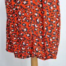 Load image into Gallery viewer, Sandwich Leopard Print Skirt UK 12 EU 40 Red Elastic Waist Tie Animal A Line