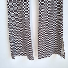 Load image into Gallery viewer, Topshop Trousers Flared Bellbottoms Check Pattern Brown Psychedelic Stretch 10