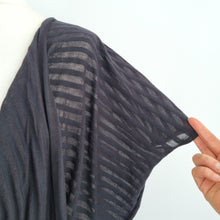 Load image into Gallery viewer, AllSaints Stripe Itat T-shirt Blouse Fine Knit Striped Cowl Shawl Neck Black M L