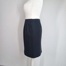 Load image into Gallery viewer, Jaeger Black Skirt Pencil UK 16 Tulip Pockets Pleated Lined Capsule Work Office