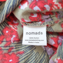 Load image into Gallery viewer, Nomads Floral Tunic Top UK 10 100% Cotton Red Green Boho Summer Blouse Indian