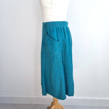 Load image into Gallery viewer, Seasalt Cornwall Skirt 100% Linen UK 10 Castle Garden Teal Blue Pockets Tulip