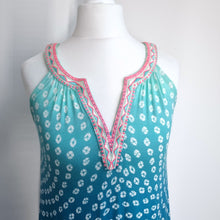 Load image into Gallery viewer, Monsoon Maxi Dress Jersey Small Ombre Blue Summer Pattern Holiday Cruise Grecian