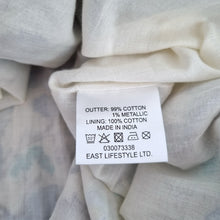 Load image into Gallery viewer, East Dress Smock Floral Block Print Pastel Cotton Lined Metallic Boho 3/4 16