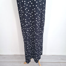 Load image into Gallery viewer, Hush Midi Dress Polka Dot UK 14 Black White Jersey Sleeveless Casual Holiday