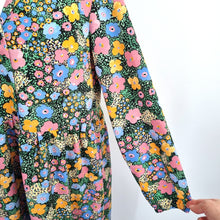 Load image into Gallery viewer, Monki Midi Dress Floral Print Small Button Down Oversized Long Sleeves Shirt