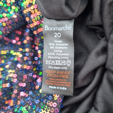 Load image into Gallery viewer, Bonmarché Multicolour Sequin Pencil Skirt UK 20 Party Evening NEW Rainbow Plus