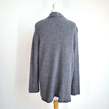 Load image into Gallery viewer, Seasalt Cornwall Cardigan Wool Blend Granary Open Blue Pockets Longline Size 10